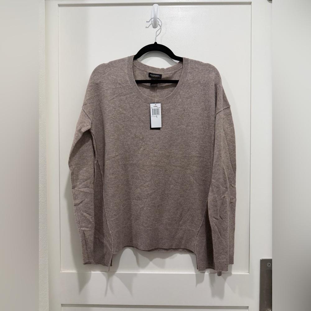 NEW DANE LEWIS PHILOSOPHY Casmere Long Sleeve Sweater Shirt- Beige (size XL)